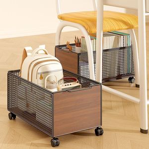 Desk Under Desk Storage Cart With Wheels Rectangle Movable Organizer For Office Bag Storage - Product Image 3