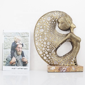 Escultura Femenina de Latón Directo de Fábrica, Estilo <span class=keywords><strong>Art</strong></span> Deco Moderno de Lujo, Base de Mármol, Estatua Abstracta, Decoración para el Hogar, Regalo <span class=keywords><strong>Art</strong></span>ístico, Venta al por Mayor - Product Image 3