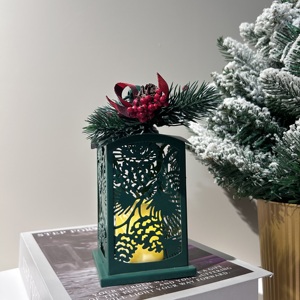 Linternas pequeñas de vacaciones de Navidad <span class=keywords><strong>verde</strong></span> <span class=keywords><strong>blanco</strong></span> rojo metal <span class=keywords><strong>linterna</strong></span> vintage decoración de Navidad colgante hogar linternas pequeñas - Product Image 4