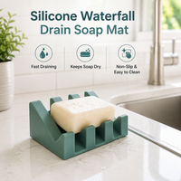 Support de savon en silicone écologique antidérapant avec égouttoir intégré pour salle de bain et évier de cuisine
