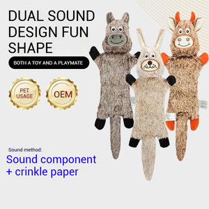 Jouet doux pour animaux de compagnie jouets en peluche grinçants pour chien pour chiot Style mignon nettoyage des dents fonction interactive pour chiens chats - Product Image 3