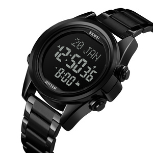 <span class=keywords><strong>SKMEI</strong></span> <span class=keywords><strong>1667</strong></span> montre numérique musulmane pour hommes Qibla boussole alarme multidirectionnelle étanche bande en acier inoxydable prêt Stock commande en gros - Product Image 6