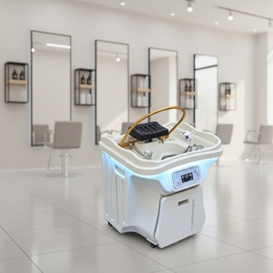 อ่างสระผมเคลื่อนที่ Kisen พร้อมอุปกรณ์ทำสปาผม อ่างล้างผมสีขาว Zen-flow แบบไม่มีท่อ รุ่น Japeness Bac พร้อมถังเก็บน้ำร้อน 2 ถัง - Product Image 1