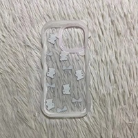 Pour VIVO Y91 Y78 Transparent Mignon Vagues Petit Monstre Couverture de Téléphone Pour iPhone 11 12 13 14 15 Xs Xr Dessin Animé Ours Téléphone étui