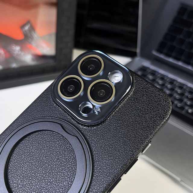 For iPhone 16 Pro Max Luxury Rotating Stand Magnetic Phone Case for Apple 15 Crystal Lens Protective Cover for iPhone 14/13/12
