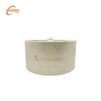 Boîte en papier ronde de luxe en velours avec poignée en perle, logo personnalisé en relief, revêtement UV pour emballage de bonbons de mariage, fleurs, cadeaux de vacances