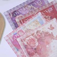 Buket Mawar Kertas Kraft Minimalis Gaya Renda untuk Hari Valentine, Permukaan Mengkilap, Ukuran 1 Meter X 1 Meter, Latar Belakang