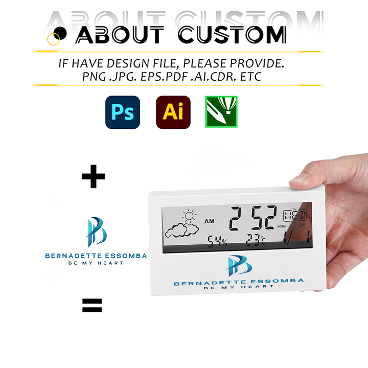 Promotional Gift Small Multifunctional Desktop Timing Alarm Clock with Temperature and Humidity Weather Display with Custom logo