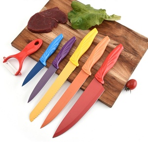 Wholesale Kitchen <b>Knife</b> <b>Set</b> Stainless Steel Chef <b>Knife</b> Multi-function Meat Fruit <b>Knife</b> <b>Set</b> Kitchen <b>Knife</b> with Colorful Handle - Product Image 2