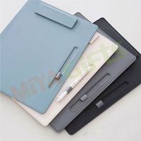 Custom Pastel Color Vegan Leather Padfolio A4 Portfolio Folder for Girl Lady Student File Legal Simple Clipboard Organizer