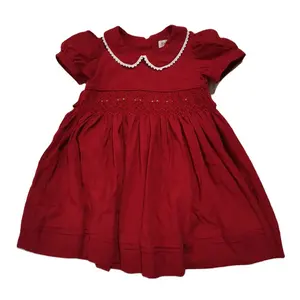 Vestidos bordados a mano para niños y niñas, ropa roja y rosa para fumar, venta al por mayor