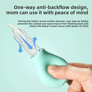 เครื่องดูด<span class=keywords><strong>น้ำมูก</strong></span>ซิลิโคนสำหรับทารกแรกเกิดและเด็ก - ที่ทำความสะอาด<span class=keywords><strong>น้ำมูก</strong></span>ในจมูก<span class=keywords><strong>เด็ก</strong></span> ซิลิโคนนุ่ม ดูดแรง ดีไซน์ป้องกันการไหลย้อนกลับ - Product Image 2