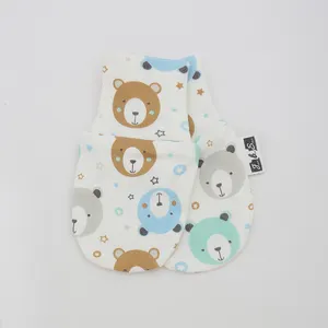 Hot Selling Lovely Print Wholesale Newbron Infant Mittens Cotton Top Quality Skin-Friendly Soft Bamboo Baby Gloves