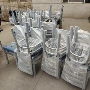 Starbuck Design Restaurant Silla <span class=keywords><strong>de</strong></span> metal con marco negro y tapicería <span class=keywords><strong>de</strong></span> asiento azul marino para el hogar Oficina Hotel Apartamento en venta - Product Image 6