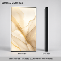 Boîte à lumière LED ultra-fine avec cadre en aluminium, cadre d'affichage lumineux pour magasin de détail, hall d'hôtel et mur de restaurant