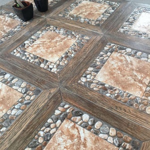 Xuất khẩu bán nhà hàng và ban công đá cuội gỗ đá cẩm thạch hỗn hợp mô hình Non-Slip 40x40 mộc mạc gốm sàn gạch - Product Image 2