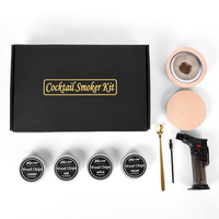 Kit de fumage portable pour cocktails à l'ancienne Jianxin YZQ-003, avec torche et 4 types de copeaux de bois aromatisés, accessoires de bar haut de gamme