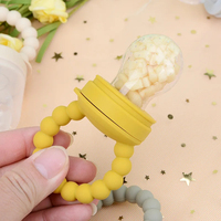 1 pièce, Grignoteur de fruits et légumes frais en silicone pour bébé avec couvercle, tétine d'alimentation et de dentition