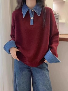 2025 nouveau pull ample col POLO pull décontracté pour femme - Product Image 3