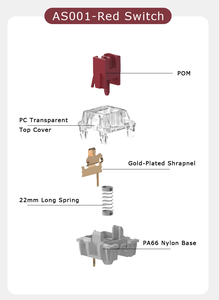 <span class=keywords><strong>AJAZZ</strong></span> AS001 Mechanische Spiele tastatur Gelber Absatz Roter Schalter Linearer Schalter für Tastaturen - Product Image 6
