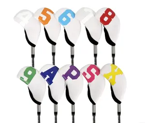 Wholesales 2024 New Bright color neoprene golf iron club head covers, 10pcs per set