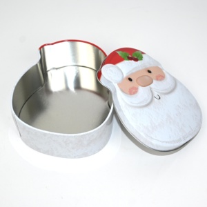 Ready to Ship Santa Claus Shaped Christmas <b>Tin</b> Can Cookie <b>Tin</b> Container for Holiday Candy <b>Chocolate</b> Storage Gift Packaging - Product Image 3