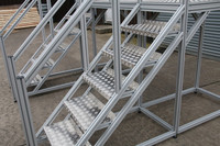 Plataforma de Trabajo Modular Personalizada con Barandilla de Aluminio, Escaleras Modulares Personalizadas, Construcción Modular, Doblado, Corte y Soldadura
