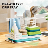 Porte-serviettes éponge personnalisé Caddy évier de comptoir porte-brosse à savon éponge de cuisine avec bac à eau