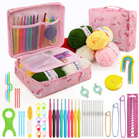 Kit de crochet et de couture DIY de haute qualité pour débutants, 58 pièces, avec crochets en acier inoxydable faciles à manipuler et sac de rangement en nylon