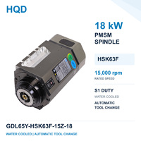 Mandrins refroidis par eau HQD 5 axes ATC ISO30 HSK63F HSK63A HSK63E pour routeurs CNC et usinage robotisé GDL65-HSK63F-24Z/12