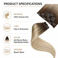 Extensions de cheveux à clipser en trame machine, marron blond balayage, 100% cheveux humains Remy, doux, légers, sans couture, vente en gros pour revendeurs