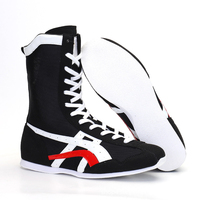 Chaussures de boxe professionnelles en cuir sur mesure respirantes en gros pour hommes