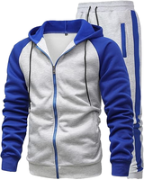 Setelan Olahraga Pria Berkualitas Tinggi, Bahan Bernapas, Model Hoodie Streetwear, Baggy 2 Potong, Pinggang Elastis, Desainer, Poliester Katun, Logo Custom