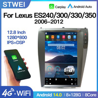 Autoradio stéréo Android 13 STWEI pour Lexus ES ES240 ES300 ES330 ES350 2006-2012 Écran Tesla Lecteur multimédia vidéo Carplay GPS
