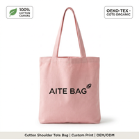 Sac fourre-tout en toile de coton - Impression personnalisée esthétique, tendance, coloré, léger, marque OEM, poignée en ruban, fermeture à boucle et crochets