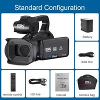 Caméra numérique HD 6K WIFI avec microphone, 64 millions de pixels, vision nocturne, caméra de vlogging pour YouTube, vidéo en direct, éclairage