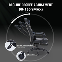 Chaise de Gaming Inclinable Multifonction en Cuir Synthétique à Dossier Haut, Option Logo Personnalisé, Siège Pivotant, Réglage de Hauteur à 4 Niveaux par Vérin à Gaz - Offre Spéciale