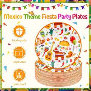 Hot Selling Modern Mexican Fiesta Design Paper <b>Plates</b> 9 in Factory Direct for Cinco De Mayo Party Decorations - Product Image 2