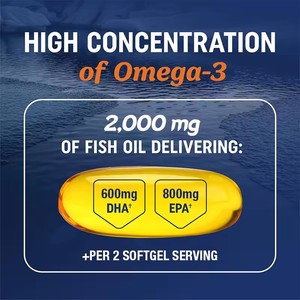 Cápsulas de Aceite de Pescado Omega 3, Alta Concentración de 400 mg de EPA y 300 mg de DHA - Certificado Halal, OEM, Suplemento para la Salud del Corazón y el Cerebro, Aceite de Aguas Profundas, IFOS - Product Image 2