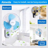 Ventilateur électrique mural Aimeda 36 pouces avec moteur AC, en plastique, à refroidissement mécanique, télécommande, économie d'énergie, usage domestique et commercial
