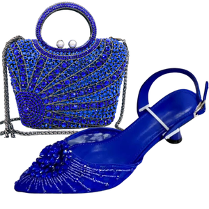 Bolso de Mano y Zapatos de Tacón Alto con Diamantes de Imitación para Mujer, Zapatos de Vestir Elegantes con Punta en Pico, Tacones de Aguja, Zapatos Elegantes para <span class=keywords><strong>Fiesta</strong></span> y Boda - Product Image 4