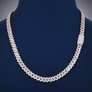 Chaîne cubaine Miami tendance de luxe en argent sterling 925 avec diamants Moissanite, collier unisexe, cadeau de mariage - Product Image 6