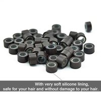 1000PCS Nano Silikon gefütterte Micro Ring Haar verlängerung perlen für Nano Tip Human Hair Extension Tool 5,0x3,0x3,0mm Verlängerung perlen