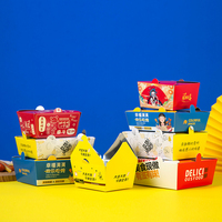 Boîte à hamburger en papier kraft avec logo personnalisé, qualité alimentaire, résistante à la graisse, jetable, pour la restauration rapide, emballage à emporter