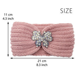 Diadema de punto de ganchillo <span class=keywords><strong>para</strong></span> mujer, calentador de orejas, <span class=keywords><strong>turbante</strong></span> suave, calentador elástico, diademas, moda de invierno, envoltura <span class=keywords><strong>para</strong></span> la cabeza - Product Image 6