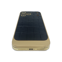 Coque de téléphone de luxe pour iPhone 17 Pro Max avec logo OEM, en cuir de crocodile véritable de qualité supérieure, plaqué or électrolytique