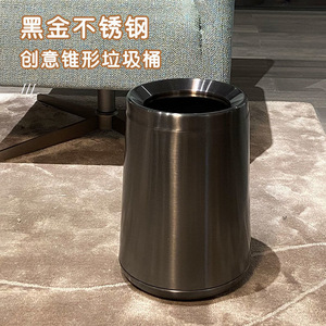 Creative cone-shaped trash can, stainless steel, swing-top, suitable for home use in living rooms and bedrooms, hotel rooms, - Product Image 5