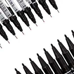 Tubos de plástico Cores personalizadas impermeáveis à base de óleo Double Tips Fine Liner Pen Marcador Permanente
