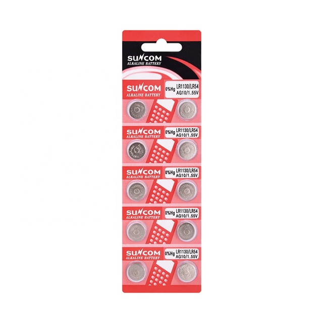 SUNCOM AG3 AG1 AG3 AG4 AG10 AG13 LR1130 LR54 Alkaline Battery 1.5 Volt Batteries Ag3 Button Coin Cell Battery for Smart Watches