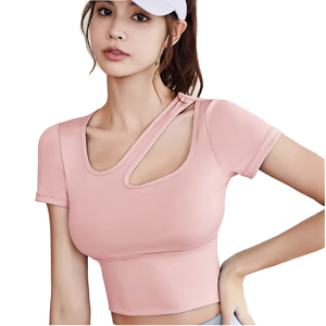 Soutiens-gorge de sport respirants et à séchage rapide PASUXI pour femmes adultes, avec logo frontal, débardeurs de gym, brassières courtes rembourrées asymétriques - Product Image 1